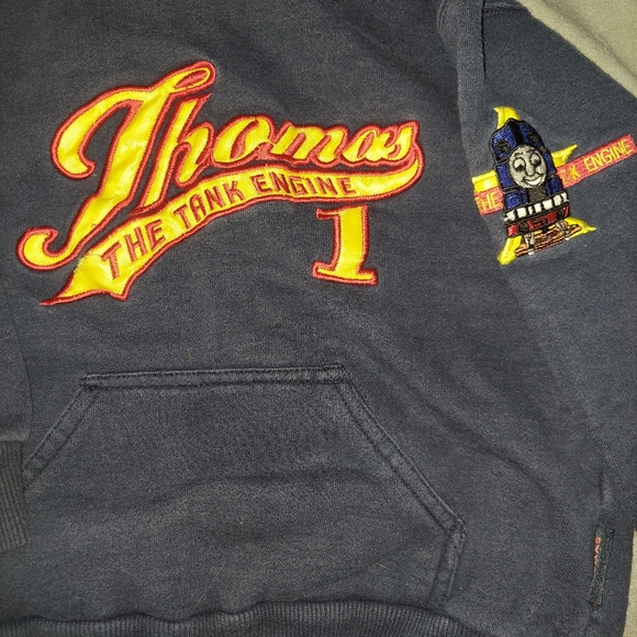 Thomas the Tank Engine Size 4 Boys Pullover Hoodie Navy Yellow and Red - Picture 1 of 3